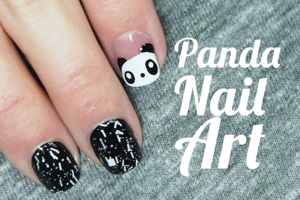 uñas decoradas oso panda