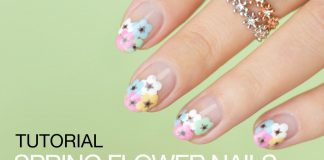 Uñas primaverales con flores - Tutorial paso a paso