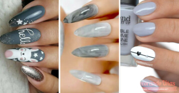decoracion de uñas grises